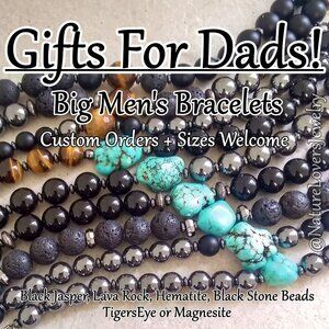 Shop Gifts for Dads!!! Handsome Big Man's Bracelets - Semi-Precious Stone Beads